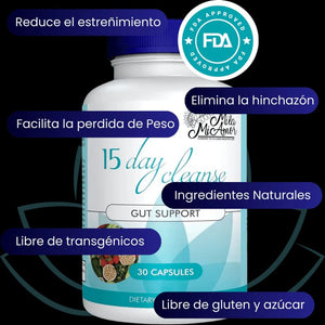 LIMPIEZA DE 15 DÍAS, APOYO INTESTINAL Y COLON