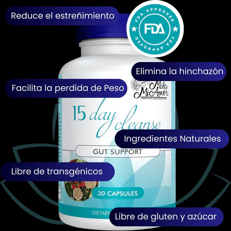 LIMPIEZA DE 15 DÍAS, APOYO INTESTINAL Y COLON